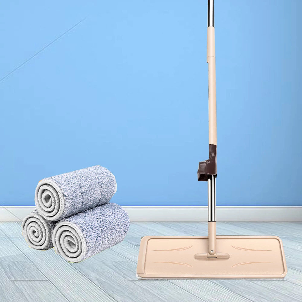

Household Squeeze Mop Wet and Dry Use Floor Mop 360 Degree Rotation Hands Free Cleaning House Tool Broom with 3 Microfiber Cloth