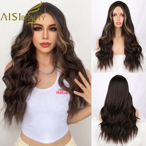 Synthetic Wigs for Women Long Dark Brown Women's Wigs Water Wave Cosplay Party Lolita African Americ