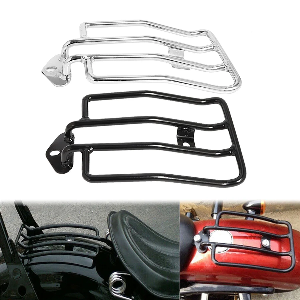 

Motorcycle Black / Chrome Rear Solo Seat Luggage Rack Carrier Support Shelf For Honda Shadow Aero 750 2004 Harley Sportster