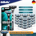 Для мужчин бритва Gillette Mach 3 с сменные лезвия для бритвы для заправки зажигалок для Для мужчин уход за кожей лица удаления волос 3-Слои острая, для бритья машина