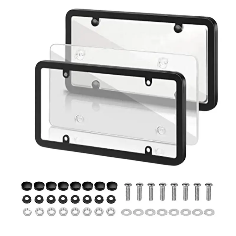 

License Plate Frame Black Universal ABS License Plate For Front And Rear Car Tags US Car License Plate Holders Brackets Mounting