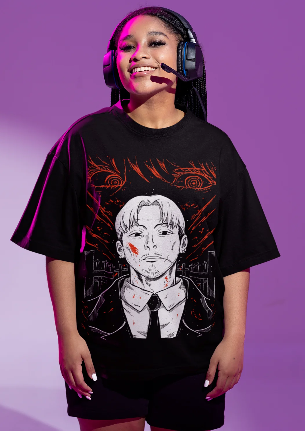 Футболка kishibe с изображением бензопилы мужской деат аниме Фотографическая