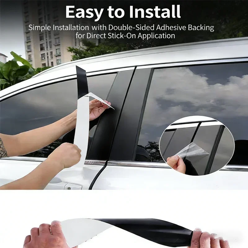 Фото Для Nissan Almera N18 Versa Sunny 2020-2025: Универсальная накладка из углеродного волокна на стойки B и C, устойчивая к царапинам, защитная наклейка №5