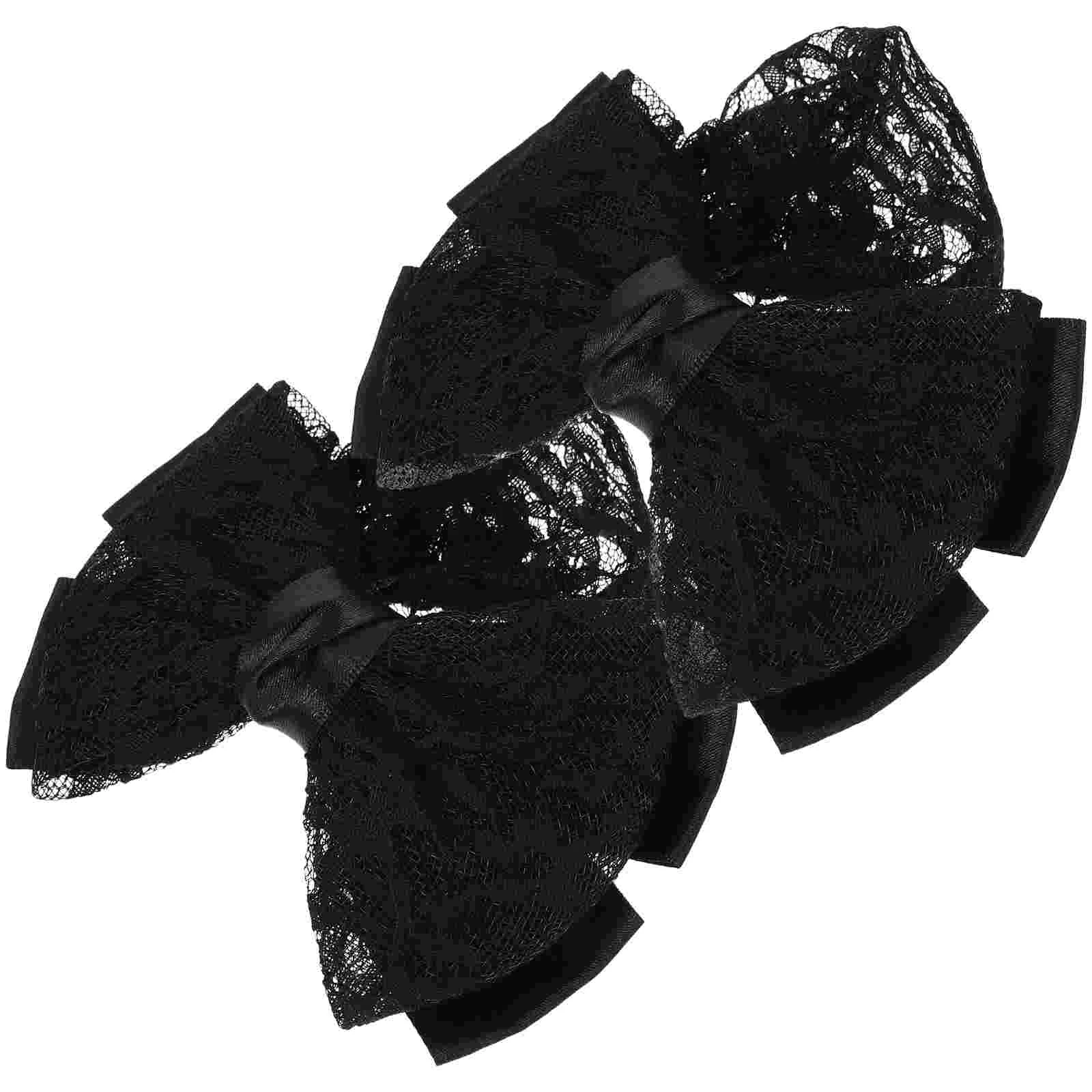 

2 Pcs Womens Barrettes Hair Elastic Clips Bow Bun Nets Snood Hairpins Nurse Headdress