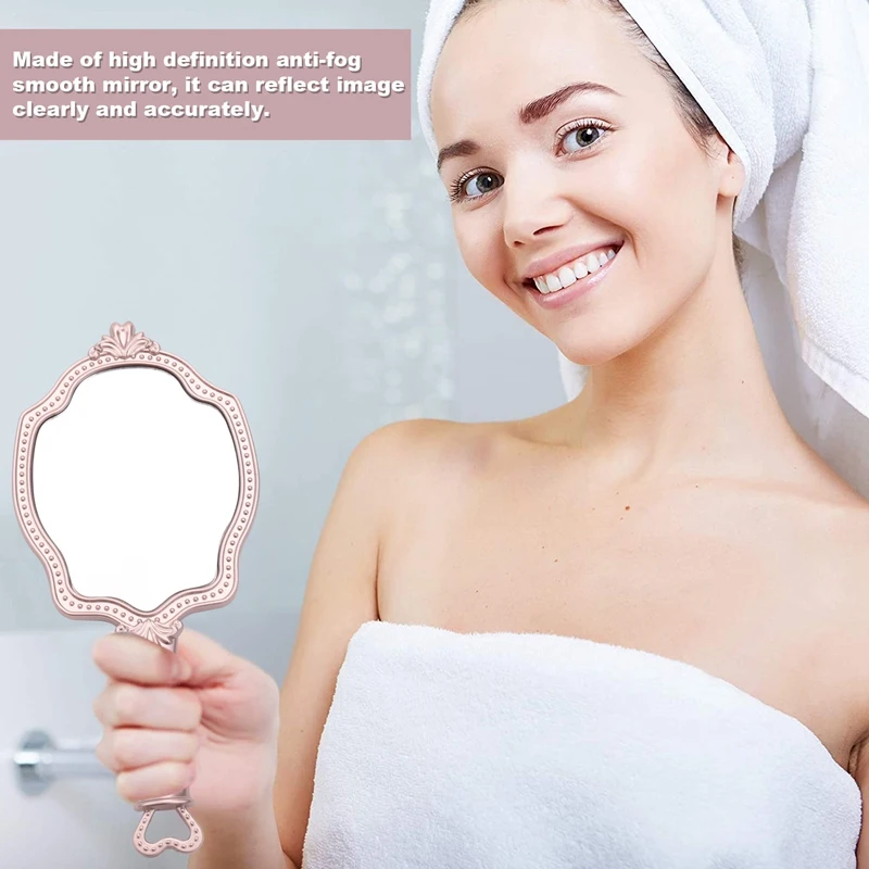 

Girls Cosmetic Vintage Vanity Mirror Princess Mini Make-Up Hand Held Mirror Makeup Hand Mirror Unique Gift For Girl