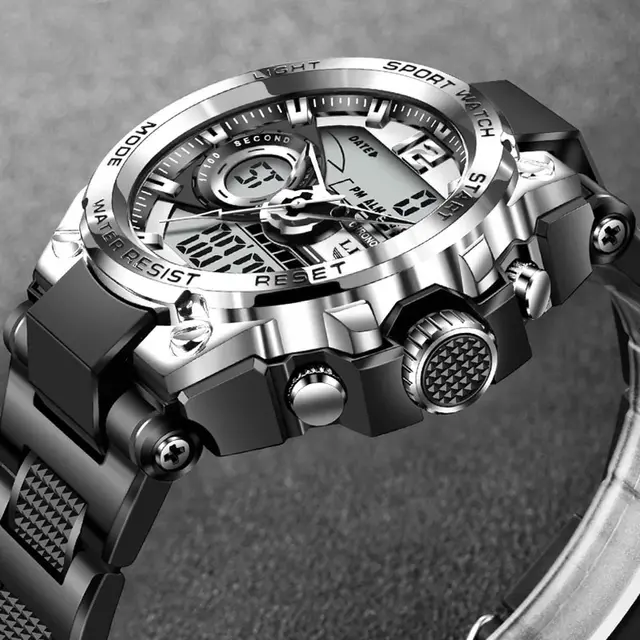 Men Military Watch Digital 50m Waterproof Wristwatch LED Quartz Clock Sport Watch Male Big Watches Men Relogios Masculino 3