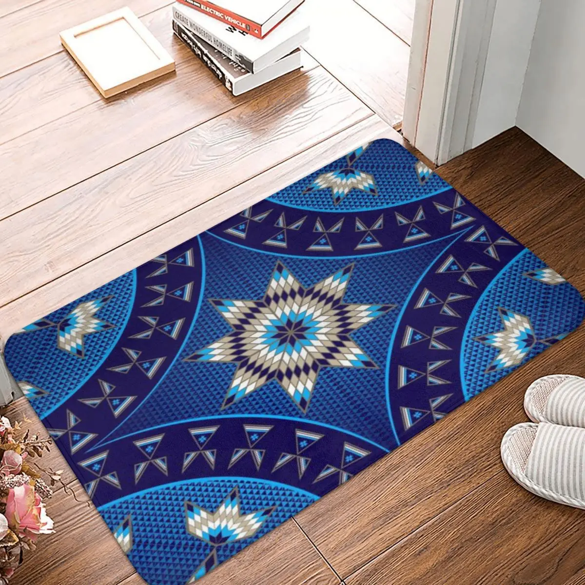 Коврик для ванной с утренней звездой (синий)