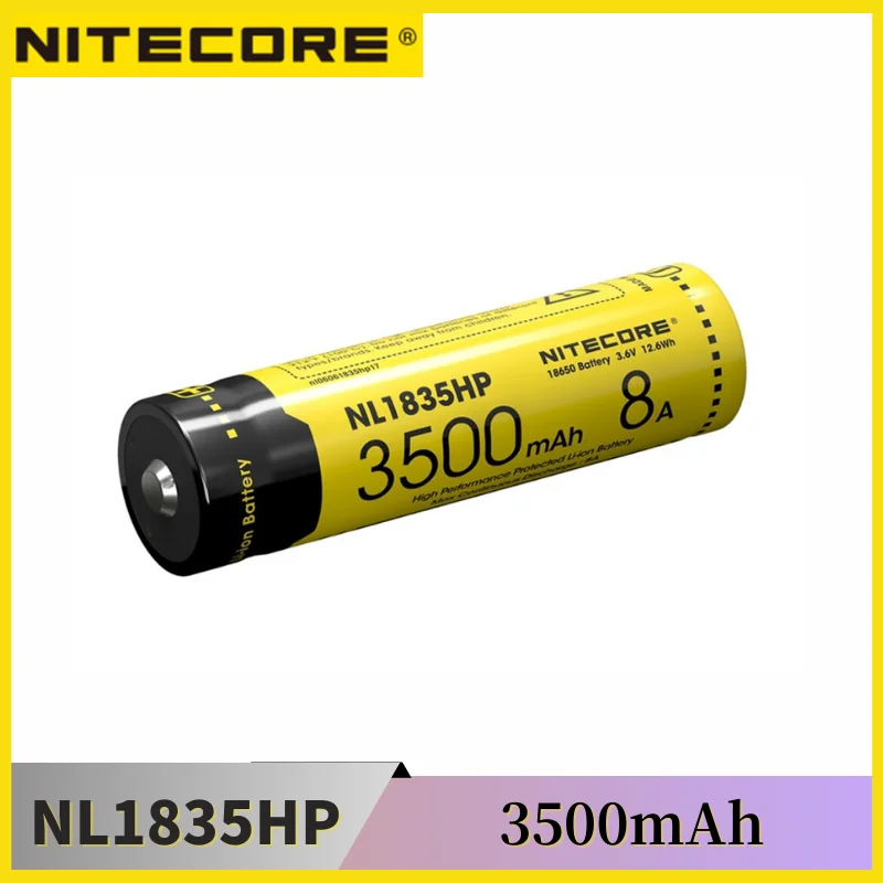 Nitecore NL1835HP高性能18650 3500mah 3.6v 12.6Wh 8A保護リチウムイオンボタントップバッテリー高ドレインデバイス