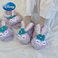 disney stellalou plush slippers cute thick girl heart home shoes winter cotton drag bag with warm plush drag