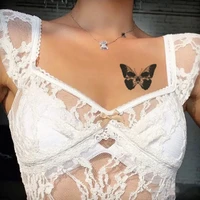 skull butterfly herb lasting juice tattoo stickers butterfly cute sexy design clavicle waist stickers for men women