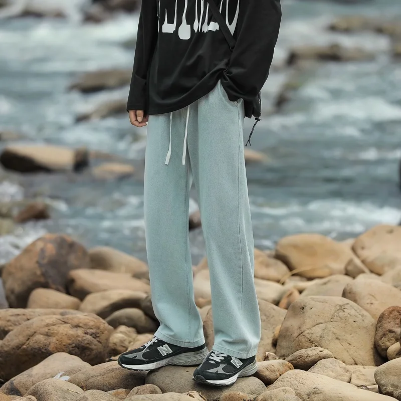 3 Colors Baggy Jeans Men Fashion Casual Wide Leg Jeans Men Streetwear Hip Hop Loose Straight Denim Pants Mens Trousers S-3XL