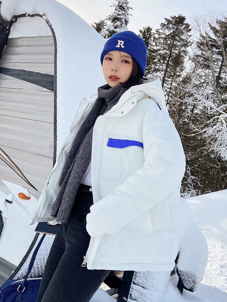 

KBAT 2022 Women's Winter Jacket Coats Thick Down Cotton Padded Coat Fashion Hooded Oversize Loose Parkas Woman Puffer Jackets
