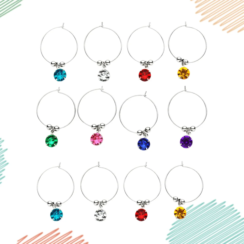 

16pcs Glass Makers Identify Label Rings Glass Tags Glass Charms Glass Charms Cocktails Glass