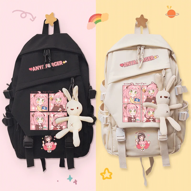 

Anime SPYxFAMILY Cosplay Kawayi Twilight Anya Forger Yor Forger Canvas Water Repellent Campus Student High Capacity Backpack 1