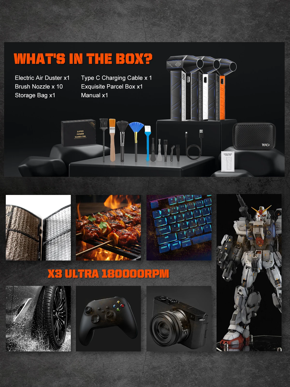 Обновленная версия X3Ultra Turbo Jet Fan мини-ручной мини-вентилятор 180000 Мощная тряпка со