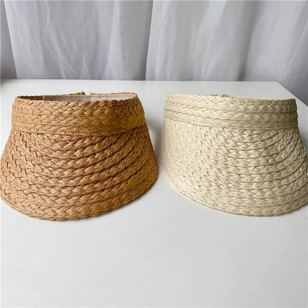 

Anti-UV Sun Hat Outdoor Visor Caps Straw Hat Parent-child Children Short Brim Hat Shading Hat Korean Style Cap Women Sun Hats