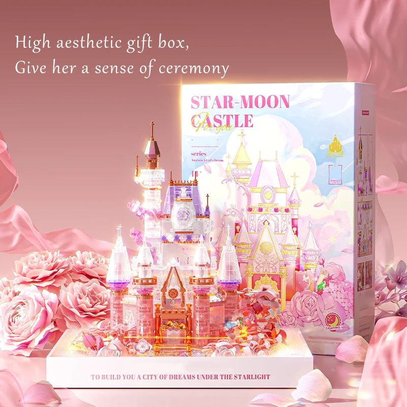 Мечтательный хрустальный цветочный замок сборные строительные блоки игрушки