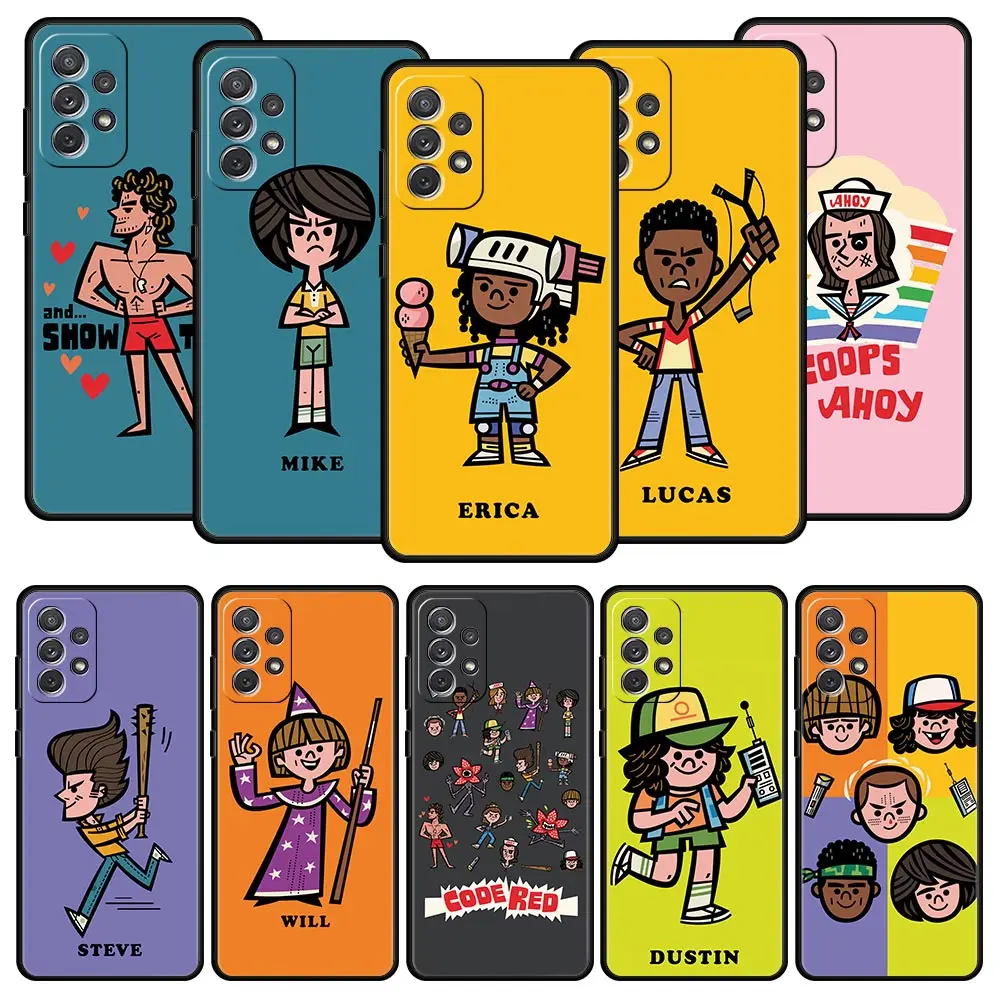 

Phone Case For Samsung A51 A71 A41 A31 A21S A11 A01 A03S A12 A32 A52 A22 A13 A23 A33 A53 A73 5G Cover Cute Stranger Things Anime