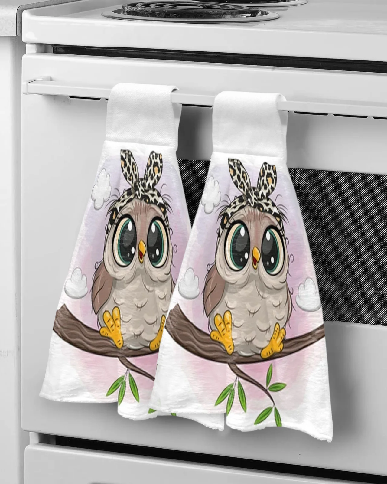 

Cartoon Cute Owl Hand Towel For Child Absorbent Microfiber Kitchen Towel Tableware Cleaning Towel Kitchen Tools