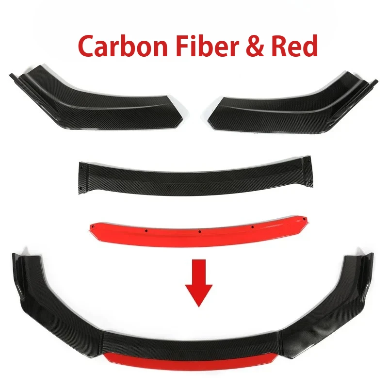 

4 шт./компл. Универсальный разветвитель губ переднего бампера автомобиля, съемный спойлер для бампера, Внешние детали автомобиля