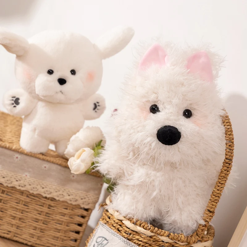 Очаровательные пушистые волосы West Highland White Terrier плюшевые мягкие щенки игрушки