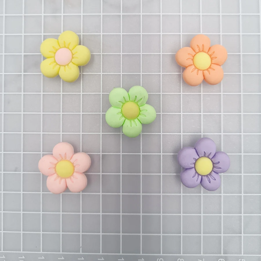 Single Sale 1Pcs Colorful Flowers PVC Shoe Charm Accessories Diy Shoe Buckle Decor Fit Pins Croc Charms JIBZ Kid Party Gift