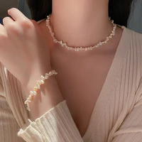 fresh water pearl necklace light luxury temperament clavicle chain korean personality fashion simple style necklace design women