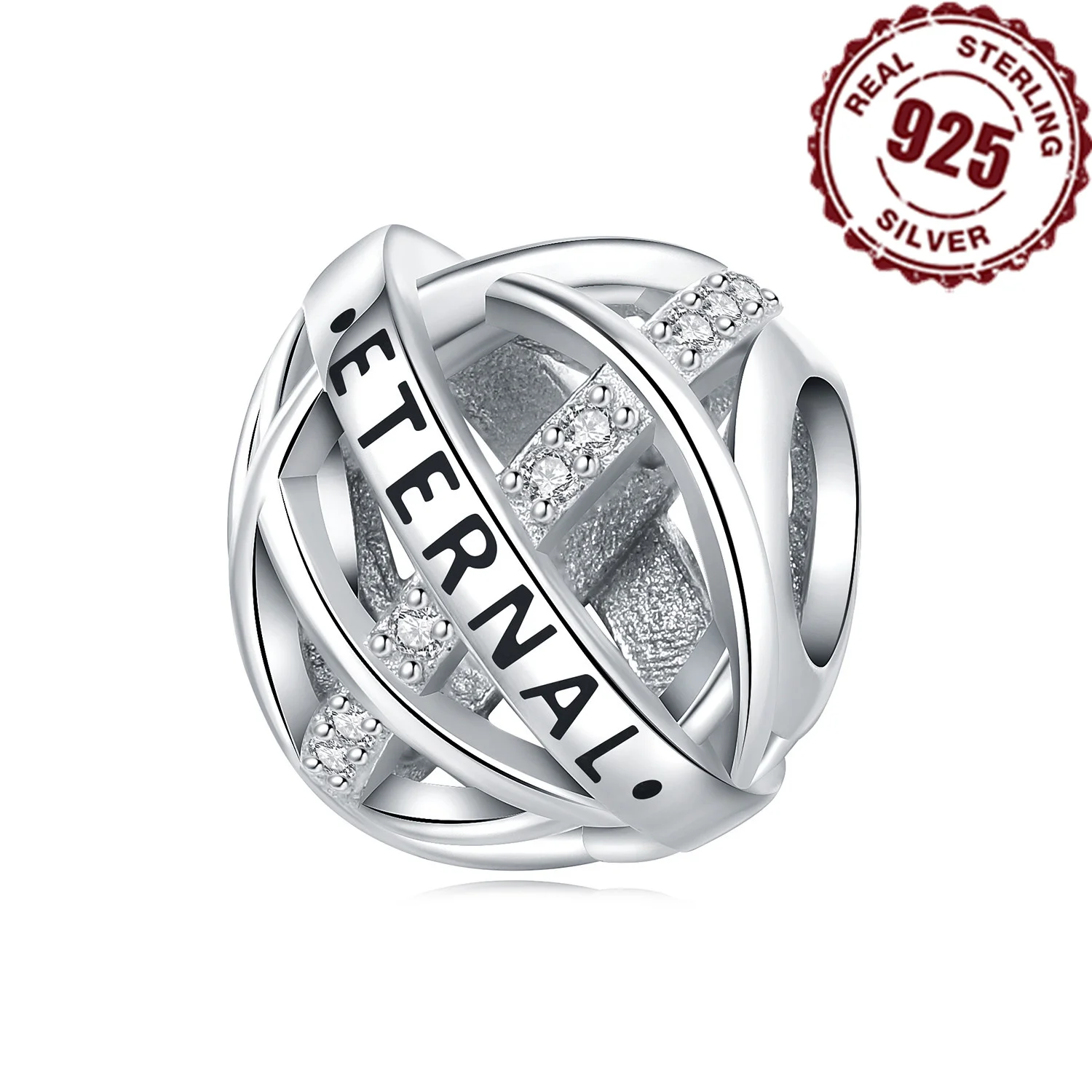 Кулон из серебра 925 пробы с полыми бусинами для изготовления украшений