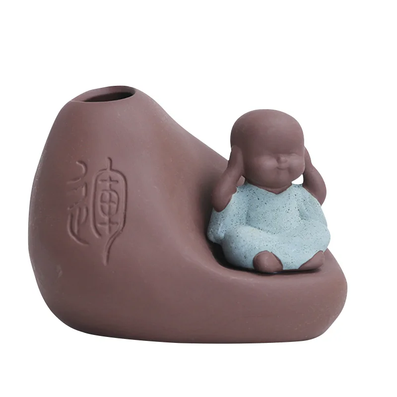 

Zisha Kung Fu Little Monk Tea Pet Trumpet Boutique Can Be Raised Chinese Retro Teas Table Creative Decoration China Tea Room