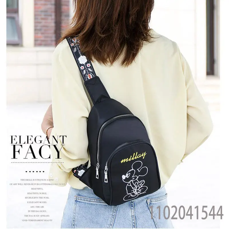 Disney Chest Bag Diagonal Mickey Mouse Waist Bag Large Capacity Shoulder Crossbody Bag Oxford Cloth Backpack 2022 New
