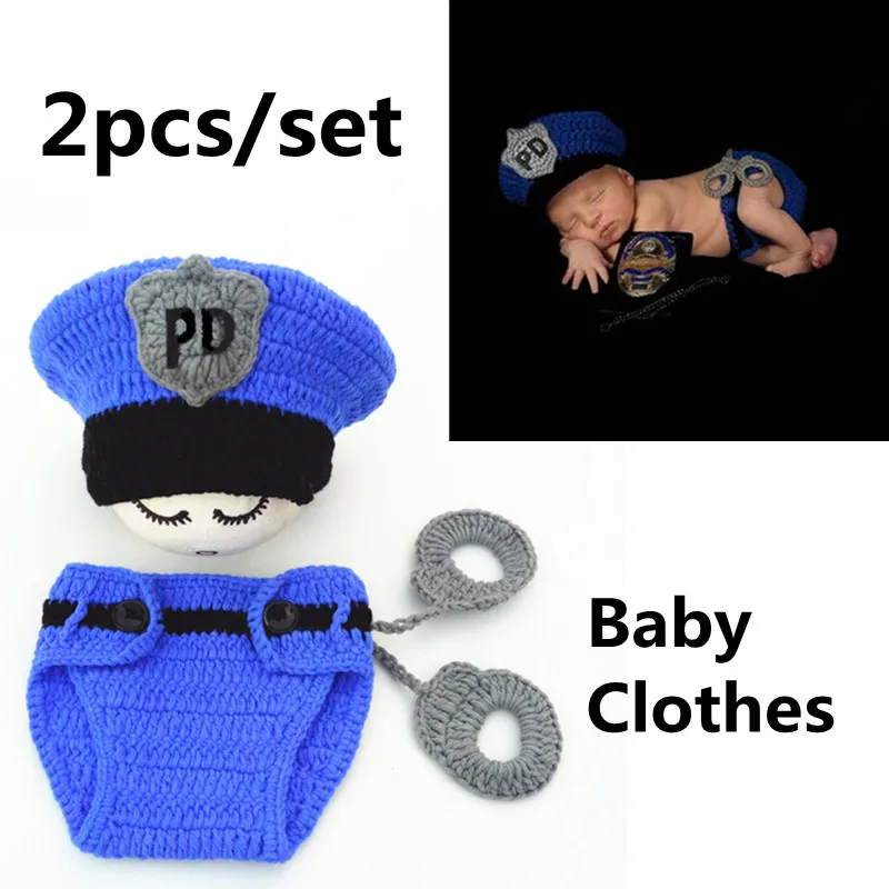 Soft 2pcs/set Children's photography Clothing Baby Handmade Wool Knitting Hat And Diaper Cover Photo Props