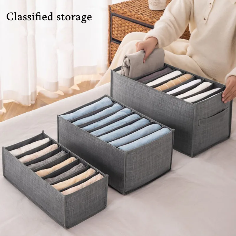 

Multi-functional Compartment Storage Bags Household Layered Jeans Closet Storage Organizer Drawers Household Finishing Bags