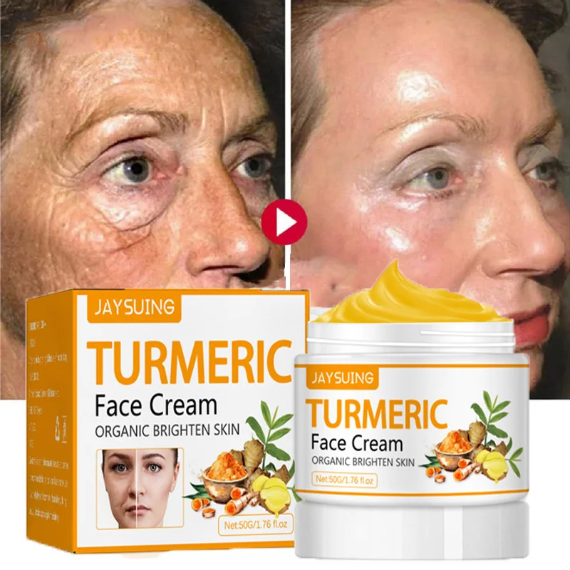 Turmeric Firming Lifting Cream Wrinkle Remover Anti Aging Fade Fine Lines Face Shrink Pores Moisturizing Whitening Beauty Care