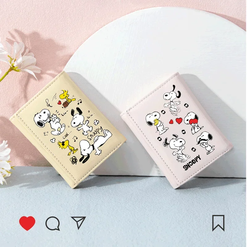 Кошелек Snoopy из искусственной кожи для женщин креативный маленький складной