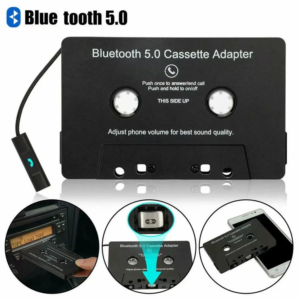 

Car Tape Cassette Audio Aux Adapter Smartphone Cassette Adapter Bluetooth-compatible Aux Stereo Music Car Cassette Player