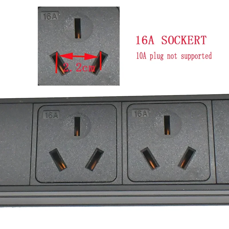 Фото Strider Rui PDU Удлинитель амперметра 20А Короткий переключатель 1-8AC NAC3FPX NAC3MPX Schuko Powerlink 3P авиационная розетка 16A AU №4