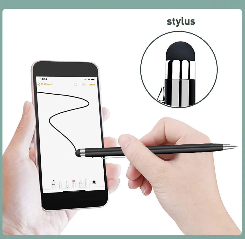 

2 in 1 Universal Capacitive Screen Touch Drawing Writing Pencil for Android/Samsung/Xiaomi Stylus Pen for Smartphones Tablet