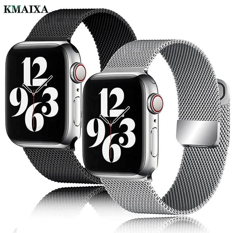 

Strap For Apple watch Band 44mm 40mm 38mm 42mm 44 mm Accessorie Magnetic Loop Metal smartwatch bracelet iWatch serie 3 4 5 6 se