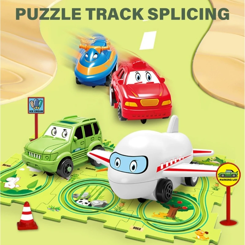 Мультяшная головоломка Raceway игрушка для логического мышления сборка гусеничной