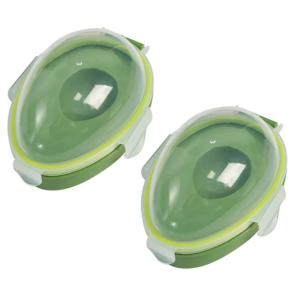 

2 Pcs Avocado Crisper Household Keeper Saver Sealed Clear Plastic Containers Kitchen Accessory Fruit Home Supply