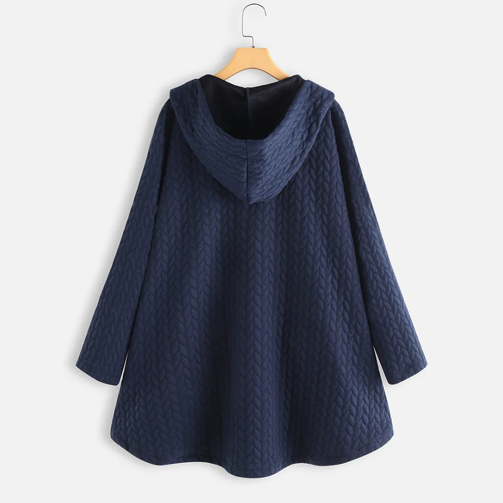 New Women Cotton Coats 2022 Winter Single Breasted Top Outerwear Ladies Hooded Jacket Female Knitted Plush Coat parkas 7XL 8XL
