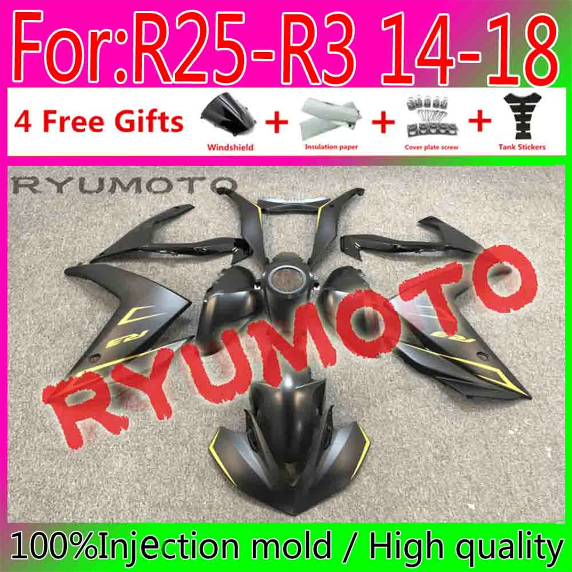 

New ABS Motorcycle Full Fairings Kit Fit For Yamaha YZF R3 2015 2016 2017 2018 YZF R25 15 16 17 18 fairing