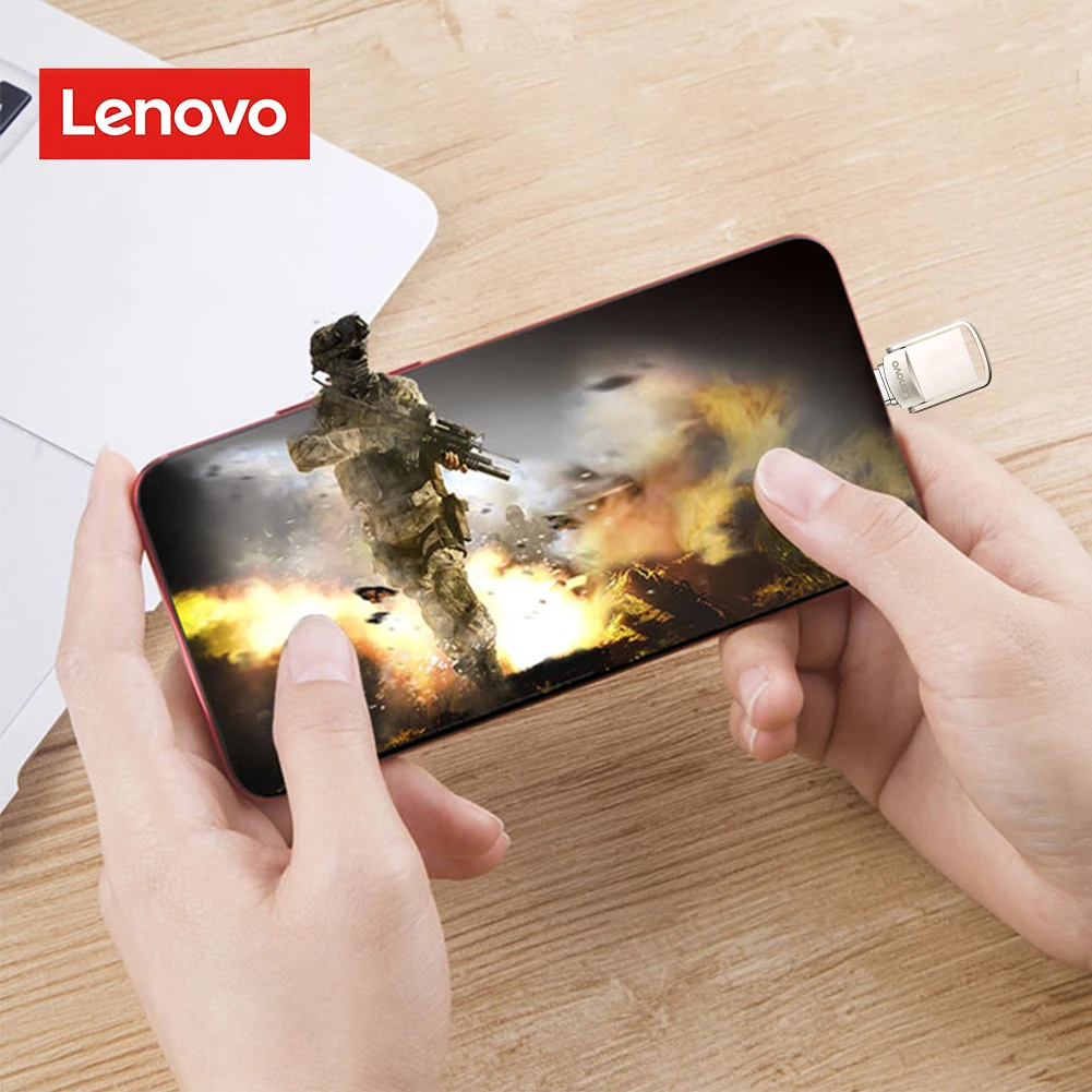 Фото Lenovo 2 ТБ 1 ТБ металлический флэш-накопитель USB3.1 128 ГБ U-диск 200 МБ/с 512 ГБ сверхбыстрый водонепроницаемый для ПК/Mac/PS5 автомобиля/телевизора/дрона №2