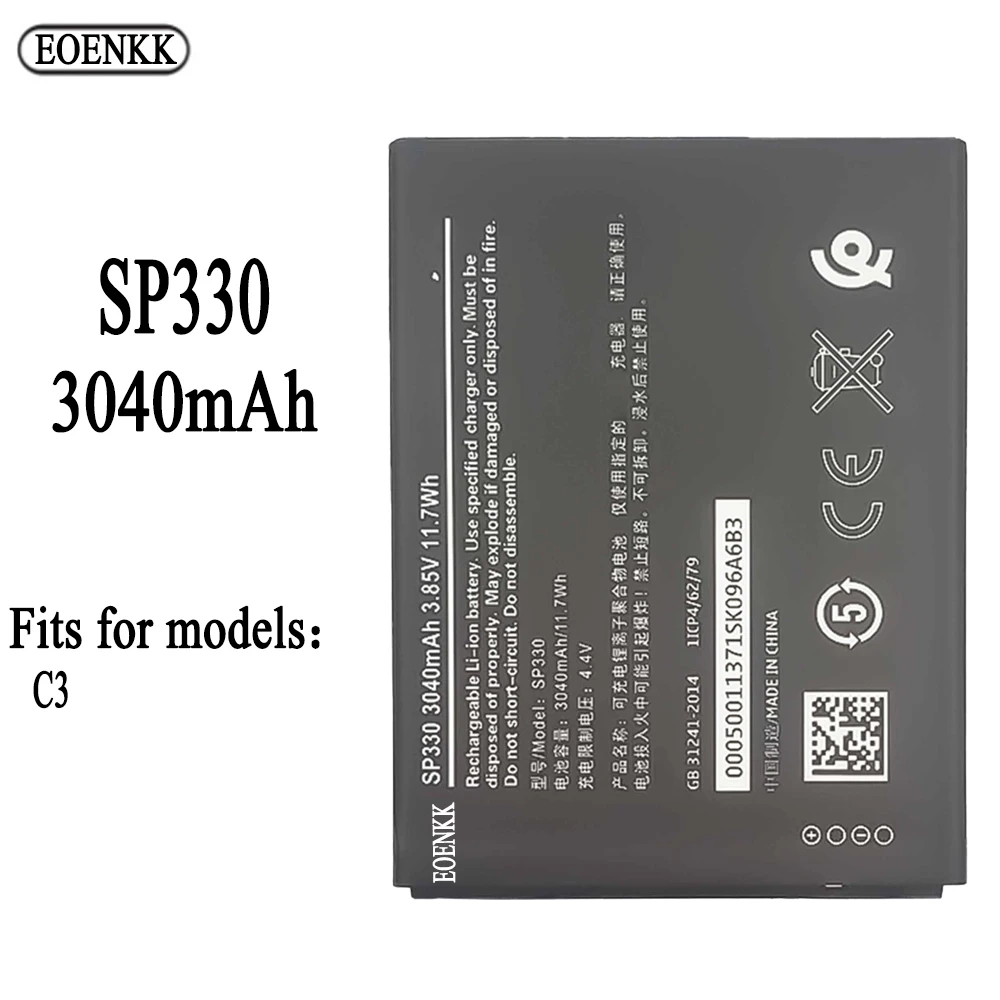 Original Capacity for Nokia nkc3 mobile NEW Phone C3 built-in SP330 Phone lithium battery REPLACEMENT Batteries Bateria