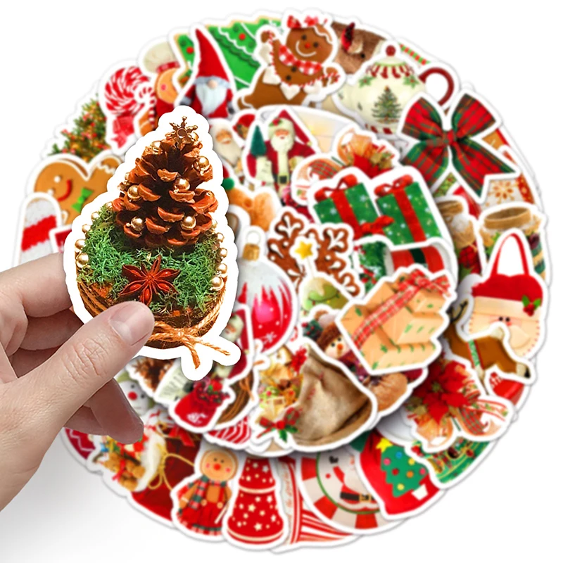 50 шт. милые мультяшные рождественские наклейки сделай сам скрапбукинг