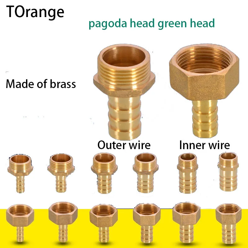 

1/2IN 3/4IN Pagoda Head Gas Hose Natural Gas Gas Connector Inside and Outside Silk Green Head 8/10 / 12mm Fittings