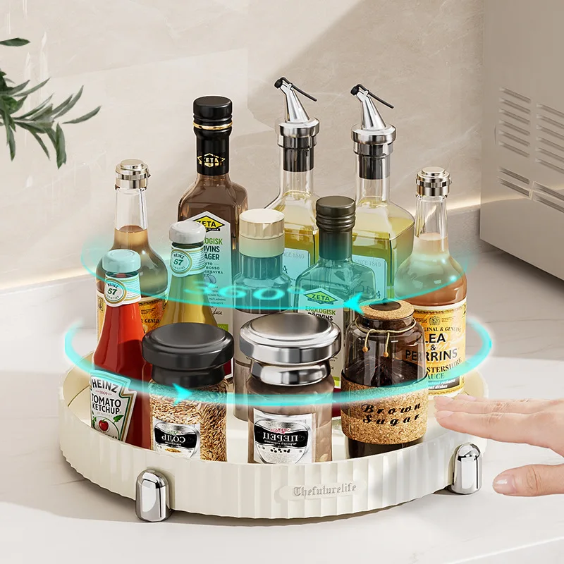 Кухонная вращающаяся Полка для специй на 360 градусов столешница приправ и соусов