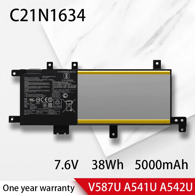 

C21N1634 Laptop Battery for ASUS A580U X580U X580B A542U R542U R542UR X542U V587U FL5900L FL8000U 7.6V 38WH A541U A580B F580U