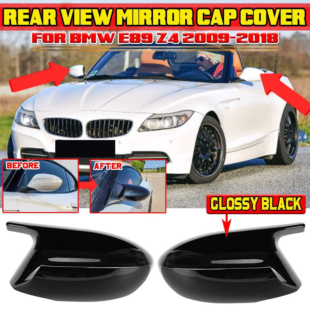 

M Style Car Rearview Mirror Cover Caps Replacement Wing Mirror Cover Cap For BMW E89 Z4 2009-2018 Car Side Mirror Covers Cap