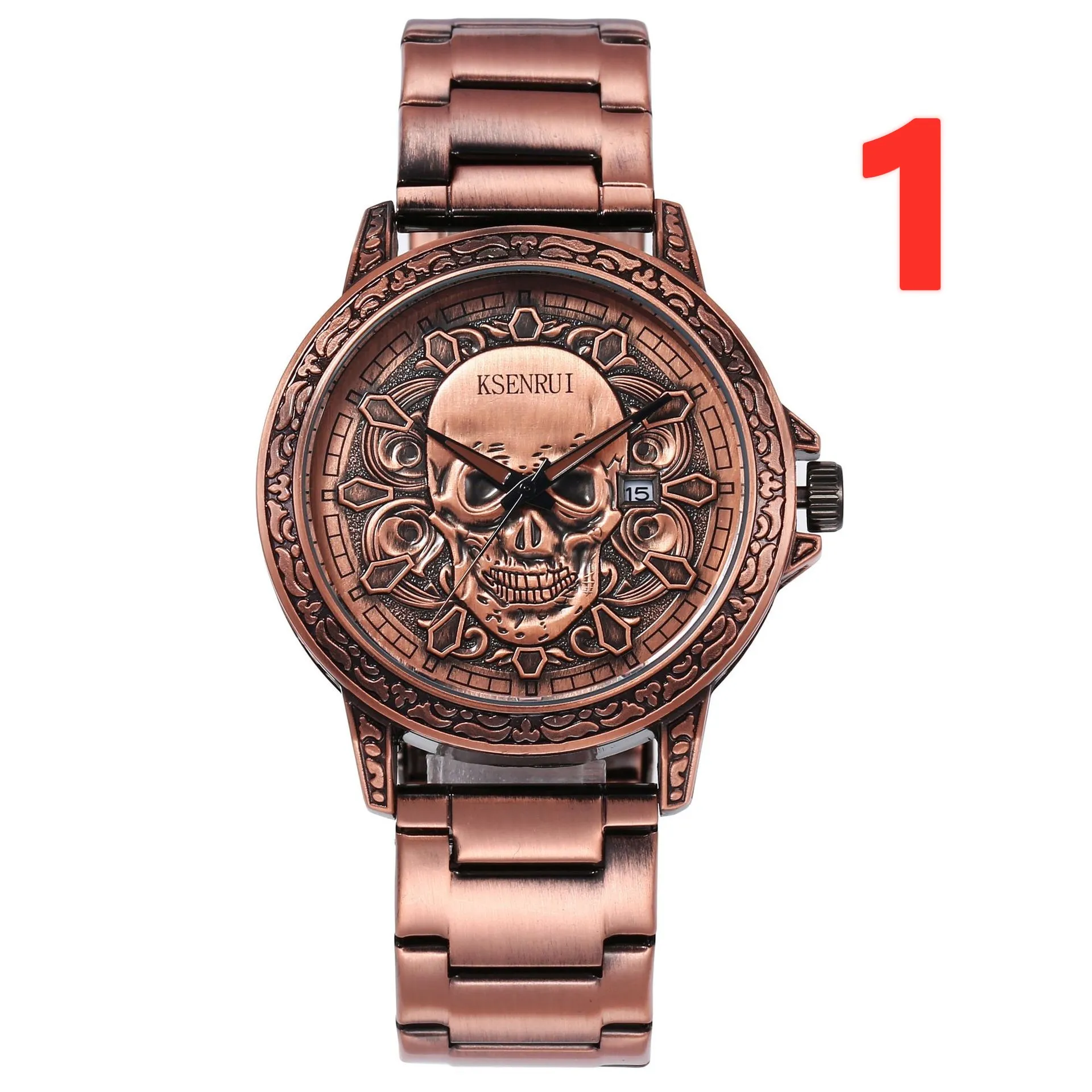 

2022 new ksenrui fashion leisure three needle belt diachronic fashion watch sports quartz watch belt box